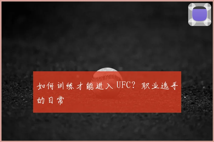如何训练才能进入 UFC?职业选手的日常